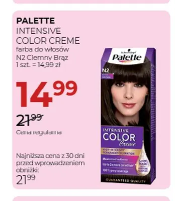 Farba do włosów Intensive Color Creme N2 Ciemny Brąz Palette promocja w Drogerie Jawa