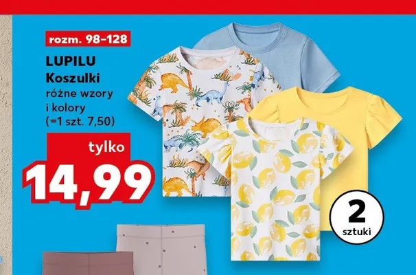 Koszulki dziecięce Lupilu 2-pak promocja w Kaufland