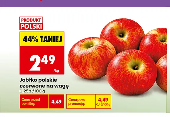 Jabłka polskie czerwone promocja w Biedronka