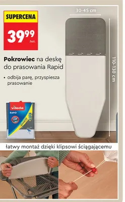 Pokrowiec na deskę do prasowania Vileda Rapid 110-130x30-45cm promocja w Biedronka
