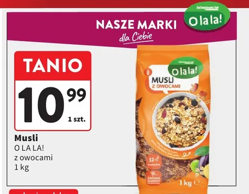 Musli z owocami O la la! promocja w Intermarche