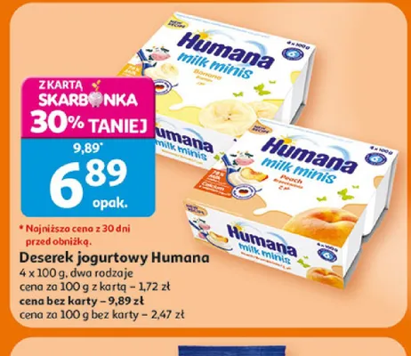 Deserek jogurtowy Humana 4-pak 100g promocja w Auchan