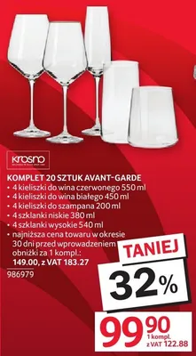 Komplet 20 sztuk Avant-Garde Krosno promocja w Selgros