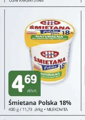 Śmietana Polska 18% Mlekovita promocja w Marketvita