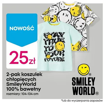 Koszulki chłopięce SmileyWorld 100% bawełny 2-pak promocja w Pepco