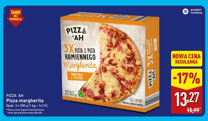 Pizza margherita 3-pak Pizza 'Ah promocja w Aldi