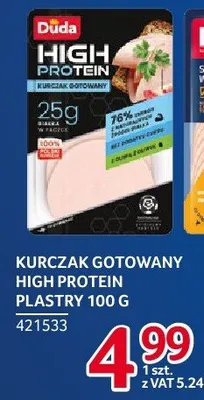 Kurczak gotowany High Protein plastry Duda 100 g promocja w Selgros