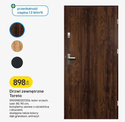 Drzwi zewnętrzne Toreto promocja w Castorama