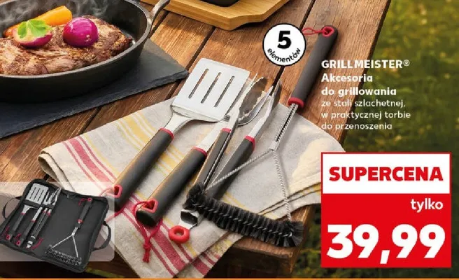 Akcesoria do grillowania do szlachetnej, w praktycznej torbie do przenoszenia promocja w Kaufland