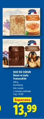 Deser w stylu francuskim karmelowy lub z sosem z ciemnej czekolady promocja w Lidl