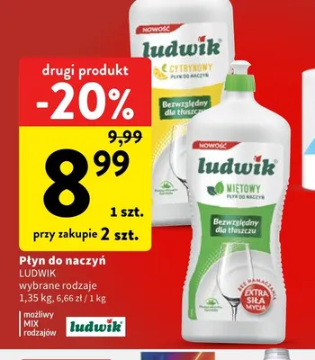 Płyn do naczyń Ludwik miętowy promocja w Intermarche
