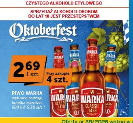 Piwo bezalkoholowe Warka Radler promocja w ABC