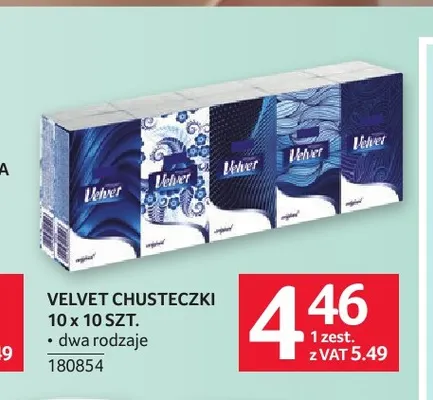 Chusteczki Velvet 10-pak promocja w Selgros