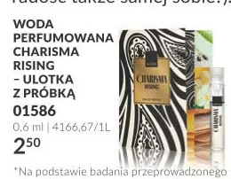 Woda perfumowana Charisma Rising - ulotka z próbką Avon promocja w AVON