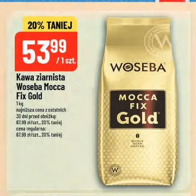 Kawa ziarnista Woseba Mocca Fix Gold promocja w POLOmarket