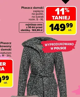 Płaszcz damski TEX promocja w Carrefour
