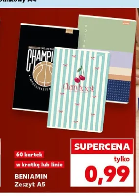 Zeszyt A5 Beniamin w kratkę 60 kartek promocja w Kaufland