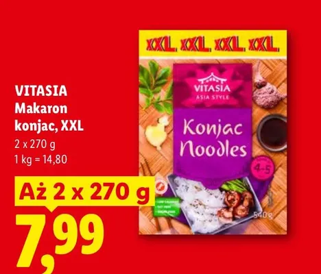 Makaron konjac XXL Vitasia 2-pak promocja w Lidl