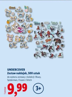 Zestaw naklejek Undercover 500 sztuk kolekcja Bluey promocja w Lidl