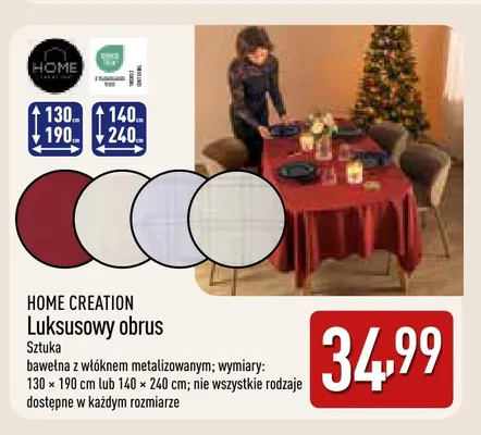 Luksusowy obrus 130x190 cm Home Creation promocja w Aldi