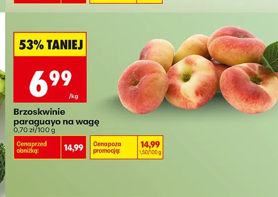 Brzoskwinie paraguayo na wagę promocja w Biedronka