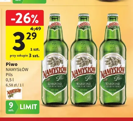 Piwo Namysłów Pils promocja w Intermarche