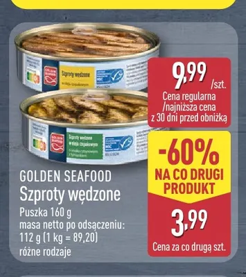 Szproty wędzone Golden Seafood promocja w Aldi