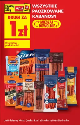 Kabanosy paczkowane promocja w Biedronka