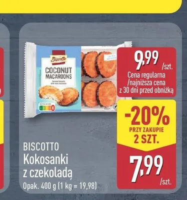 Kokosanki z czekoladą Biscotto promocja w Aldi