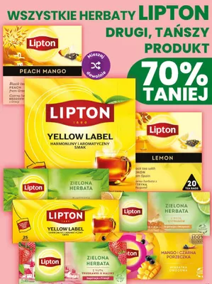 Herbata zielona klasyczna Lipton promocja w Dino