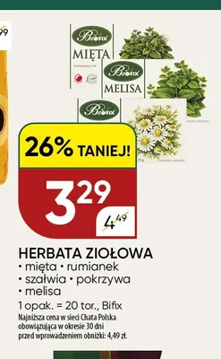 Herbata ziołowa mięta Bifix promocja w Chata Polska