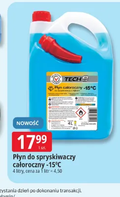 Płyn do spryskiwaczy całoroczny -15°C Tech9 promocja w Leclerc