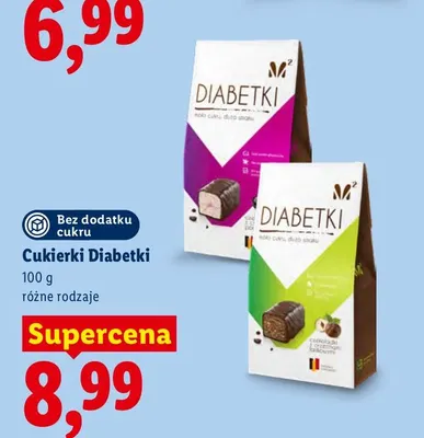 Cukierki Diabetki z orzechami laskowymi promocja w Lidl
