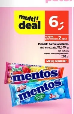 Cukierki do żucia Mentos Mint promocja w Dealz