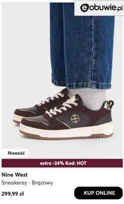 Sneakersy brązowe Nine West promocja w eobuwie.pl