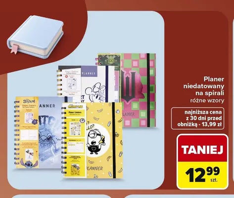 Planer niedatowany na spirali promocja w Carrefour
