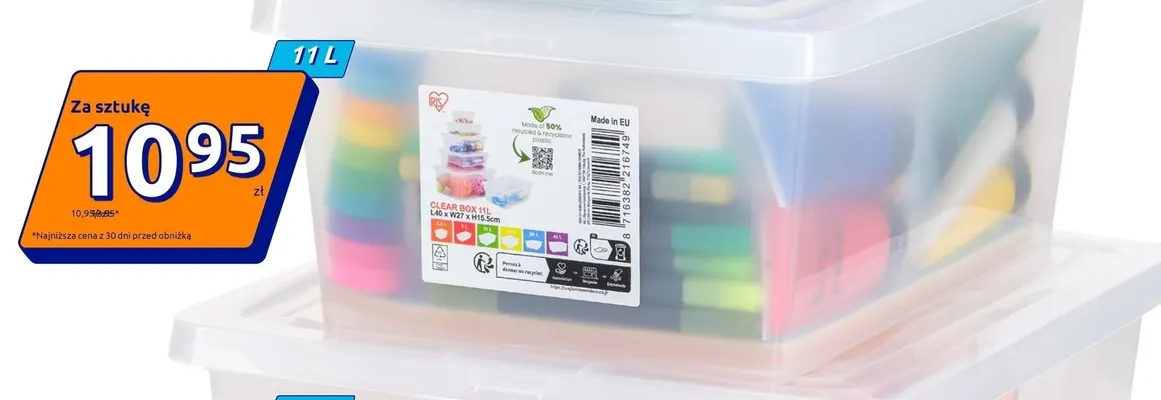 Pojemnik do przechowywania Iris 11 l promocja w Action