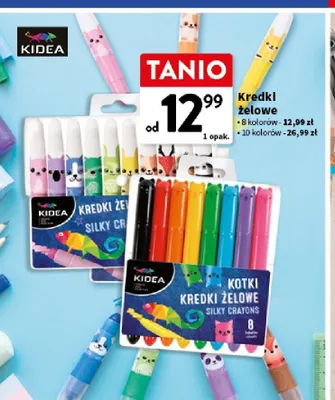 Kredki żelowe Kidea 10 kolorów promocja w Intermarche