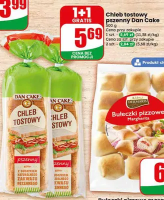 Chleb tostowy pszenny Dan Cake promocja w Dino
