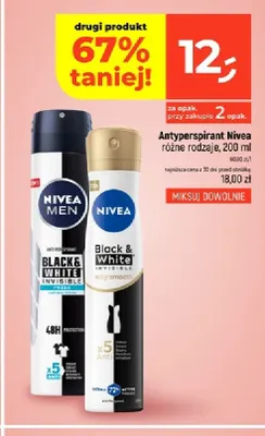 Antyperspirant Nivea Black & White Invisible Silky Smooth promocja w Dealz