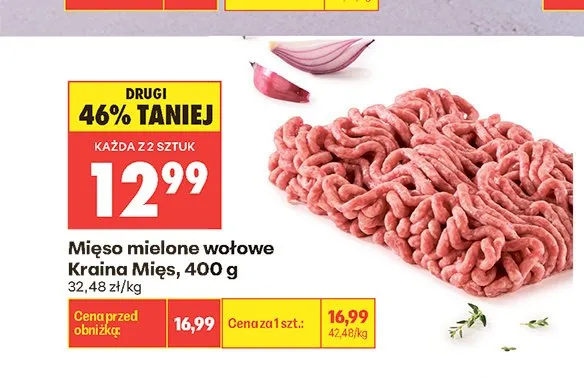 Mięso mielone wołowe Kraina Mięs promocja w Biedronka