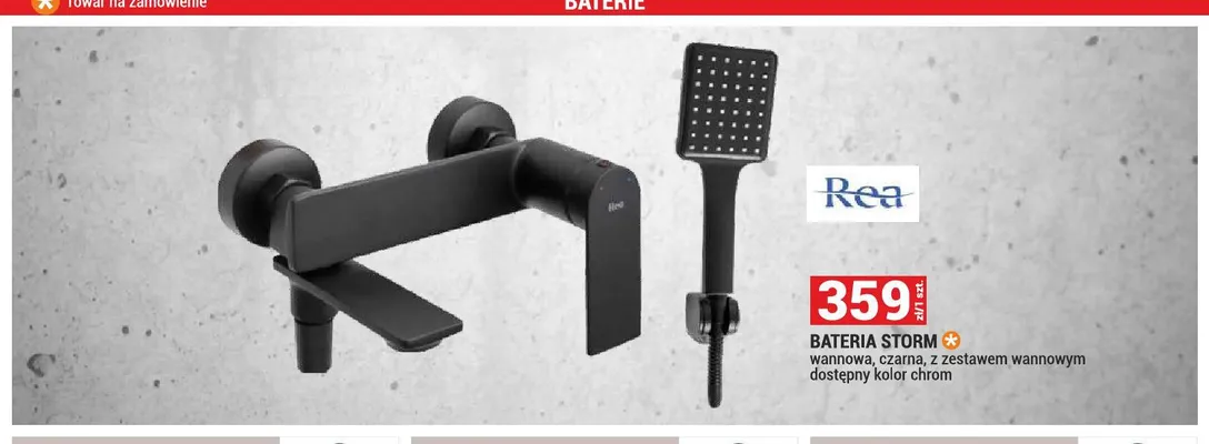 Bateria wannowa Rea Storm czarna promocja w Merkury Market