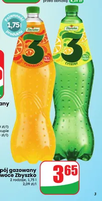 Napój gazowany 3 owoce pomarańcze Zbyszko promocja w Dino