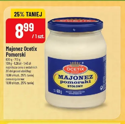 Majonez Ocetix Pomorski promocja w POLOmarket