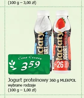 Jogurt proteinowy Mlekpol promocja w CEZAR Delikatesy