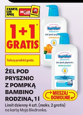 Żel pod prysznic z pompką Bambino Rodzina promocja w Biedronka
