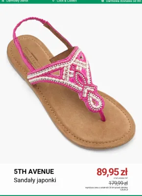 Sandały japonki 5th Avenue promocja w Deichmann