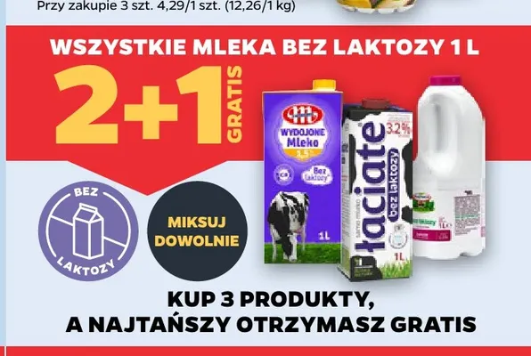 Mleka bez laktozy 1 l promocja w Netto