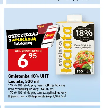 Śmietanka UHT Łaciata 18% promocja w Twój Market