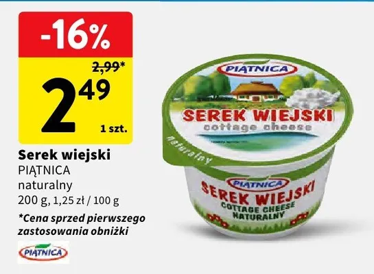 Serek wiejski naturalny promocja w Intermarche